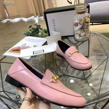 Load image into Gallery viewer, Gucci Women Leather Horsebit Loafer 1.3 cm Height-Pink