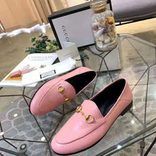 Load image into Gallery viewer, Gucci Women Leather Horsebit Loafer 1.3 cm Height-Pink