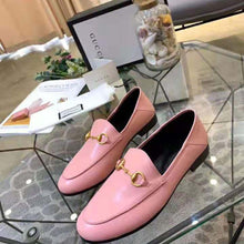 Load image into Gallery viewer, Gucci Women Leather Horsebit Loafer 1.3 cm Height-Pink