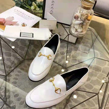 Load image into Gallery viewer, Gucci Women Leather Horsebit Loafer 1.3 cm Height-White