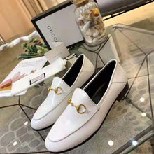 Load image into Gallery viewer, Gucci Women Leather Horsebit Loafer 1.3 cm Height-White