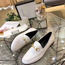 Load image into Gallery viewer, Gucci Women Leather Horsebit Loafer 1.3 cm Height-White