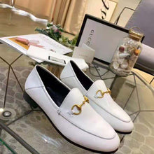 Load image into Gallery viewer, Gucci Women Leather Horsebit Loafer 1.3 cm Height-White