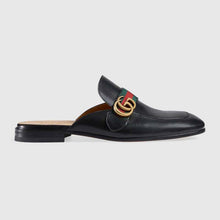 Load image into Gallery viewer, Gucci Women Leather Loafer with GG Web-Black
