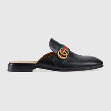 Load image into Gallery viewer, Gucci Women Leather Loafer with GG Web-Black