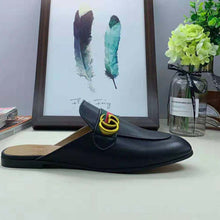Load image into Gallery viewer, Gucci Women Leather Loafer with GG Web-Black