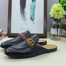 Load image into Gallery viewer, Gucci Women Leather Loafer with GG Web-Black
