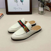 Load image into Gallery viewer, Gucci Women Leather Loafer with GG Web-White