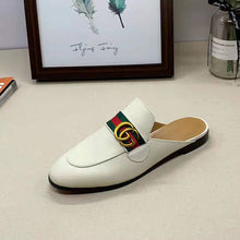 Load image into Gallery viewer, Gucci Women Leather Loafer with GG Web-White