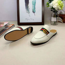 Load image into Gallery viewer, Gucci Women Leather Loafer with GG Web-White