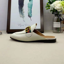 Load image into Gallery viewer, Gucci Women Leather Loafer with GG Web-White