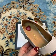 Load image into Gallery viewer, Gucci Women Leather Mid-Heel Loafer 1.5" Heel-White