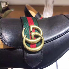 Load image into Gallery viewer, Gucci Women Leather Mid-Heel Loafer Shoes-Black