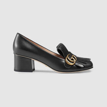 Load image into Gallery viewer, Gucci Women Leather Mid-Heel Pump 5.1 cm Heel-Black