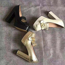 Load image into Gallery viewer, Gucci Women Leather Mid-Heel Pump 5.1 cm Heel-Black