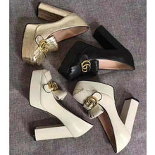 Load image into Gallery viewer, Gucci Women Leather Mid-Heel Pump 5.1 cm Heel-Black