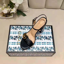 Load image into Gallery viewer, Gucci Women Leather Mid-Heel Sandal-Black
