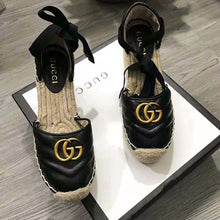 Load image into Gallery viewer, Gucci Women Leather Platform Espadrille 11.9cm Heel with 3.6cm Platform-Black