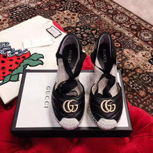 Load image into Gallery viewer, Gucci Women Leather Platform Espadrille 11.9cm Heel with 3.6cm Platform-Black