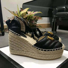 Load image into Gallery viewer, Gucci Women Leather Platform Espadrille 11.9cm Heel with 3.6cm Platform-Black