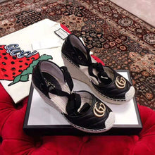 Load image into Gallery viewer, Gucci Women Leather Platform Espadrille 11.9cm Heel with 3.6cm Platform-Black