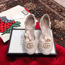 Load image into Gallery viewer, Gucci Women Leather Platform Espadrille 11.9cm Heel with 3.6cm Platform-White