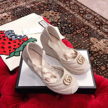 Load image into Gallery viewer, Gucci Women Leather Platform Espadrille 11.9cm Heel with 3.6cm Platform-White