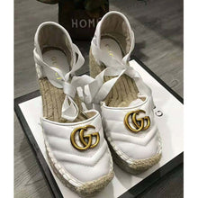Load image into Gallery viewer, Gucci Women Leather Platform Espadrille 11.9cm Heel with 3.6cm Platform-White