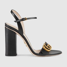 Load image into Gallery viewer, Gucci Women Leather Sandal 10.2 cm Heel-Black