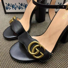 Load image into Gallery viewer, Gucci Women Leather Sandal 10.2 cm Heel-Black