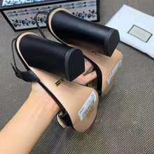 Load image into Gallery viewer, Gucci Women Leather Sandal 10.2 cm Heel-Black