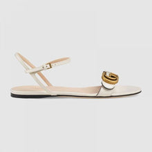 Load image into Gallery viewer, Gucci Women Leather Sandal with Double G-White