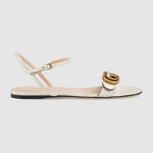 Load image into Gallery viewer, Gucci Women Leather Sandal with Double G-White
