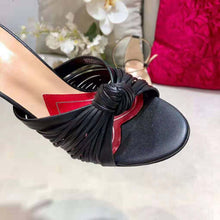 Load image into Gallery viewer, Gucci Women Metallic Leather Sandal in 10.4cm Heel Height-Black