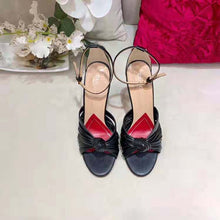 Load image into Gallery viewer, Gucci Women Metallic Leather Sandal in 10.4cm Heel Height-Black