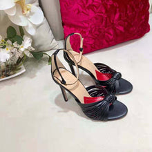 Load image into Gallery viewer, Gucci Women Metallic Leather Sandal in 10.4cm Heel Height-Black