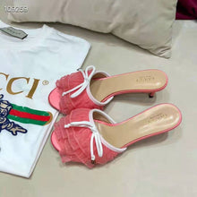 Load image into Gallery viewer, Gucci Women Mid-Heel Tulle Sandal 5.3cm Heel-Pink