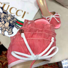 Load image into Gallery viewer, Gucci Women Mid-Heel Tulle Sandal 5.3cm Heel-Pink