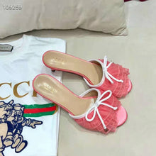 Load image into Gallery viewer, Gucci Women Mid-Heel Tulle Sandal 5.3cm Heel-Pink
