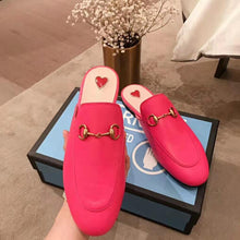 Load image into Gallery viewer, Gucci Women Princetown Leather Slipper with Horsebit Detail-Rose