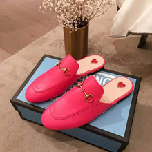 Load image into Gallery viewer, Gucci Women Princetown Leather Slipper with Horsebit Detail-Rose