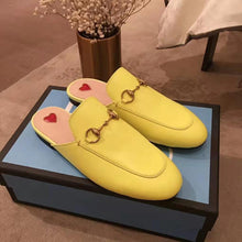 Load image into Gallery viewer, Gucci Women Princetown Leather Slipper with Horsebit Detail-Yellow