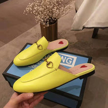 Load image into Gallery viewer, Gucci Women Princetown Leather Slipper with Horsebit Detail-Yellow