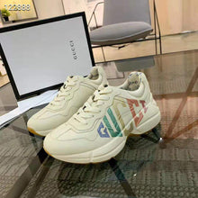 Load image into Gallery viewer, Gucci Women Rhyton Glitter Gucci Leather Sneake-Beige