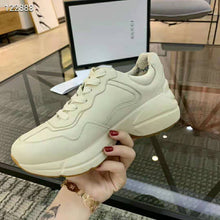 Load image into Gallery viewer, Gucci Women Rhyton Glitter Gucci Leather Sneake-Beige