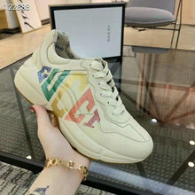 Load image into Gallery viewer, Gucci Women Rhyton Glitter Gucci Leather Sneake-Beige