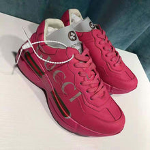 Load image into Gallery viewer, Gucci Women Rhyton Gucci Logo Leather Sneaker-Rose
