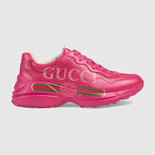 Load image into Gallery viewer, Gucci Women Rhyton Gucci Logo Leather Sneaker-Rose