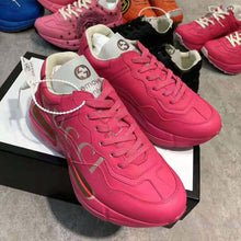 Load image into Gallery viewer, Gucci Women Rhyton Gucci Logo Leather Sneaker-Rose