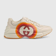 Load image into Gallery viewer, Gucci Women Rhyton Sneaker with Interlocking G and Heart in 4.6 cm Height-Beige
